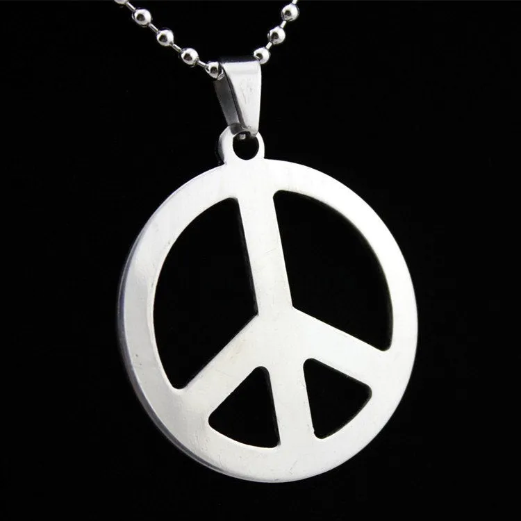 1 Peace logo pendant stainless steel hypoallergenic