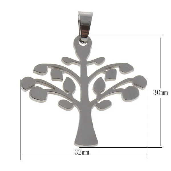 1 Tree pendant stainless steel DIY necklace pendant