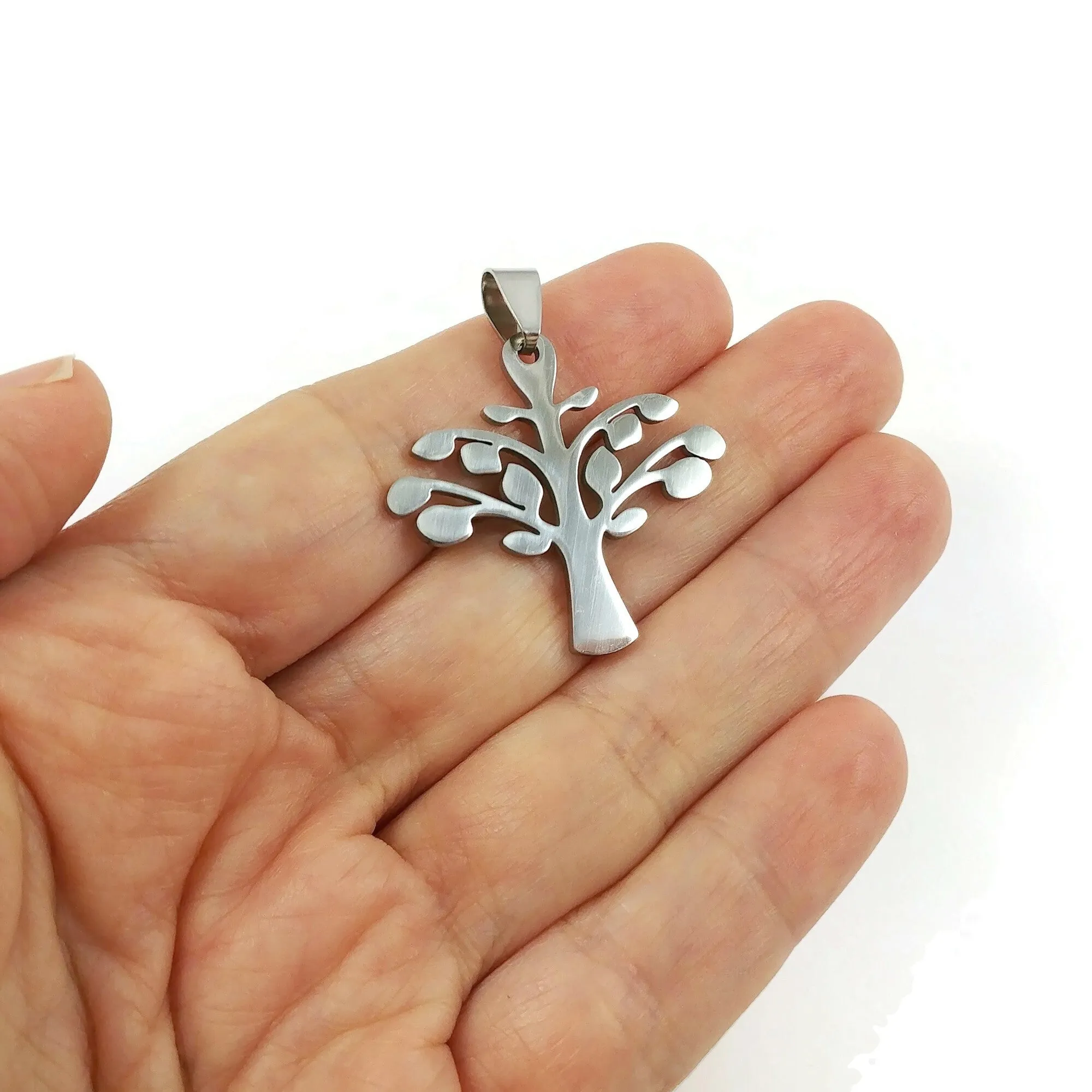 1 Tree pendant stainless steel DIY necklace pendant