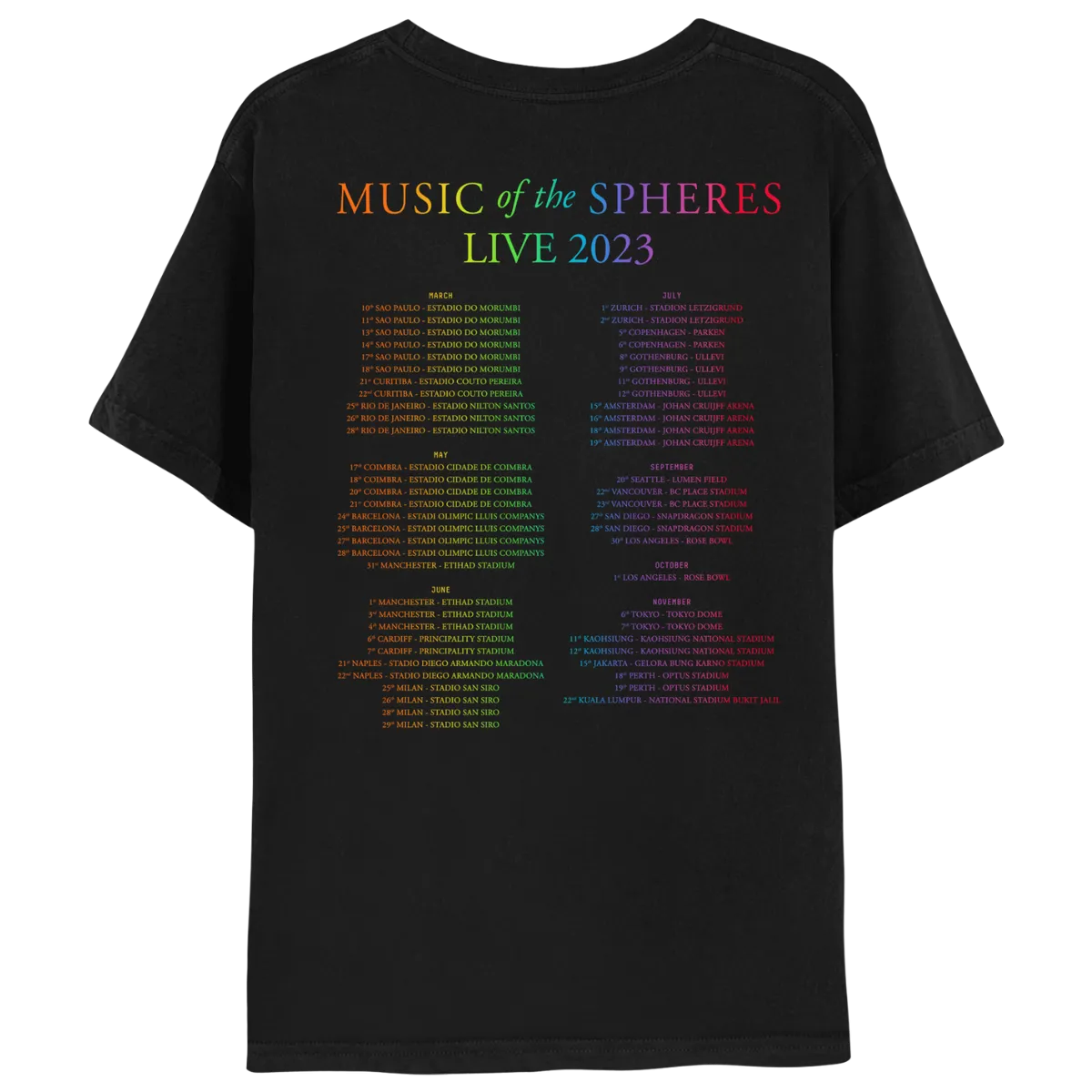 2023 CARDIFF MUSIC OF THE SPHERES Limited Edition TOUR TEE