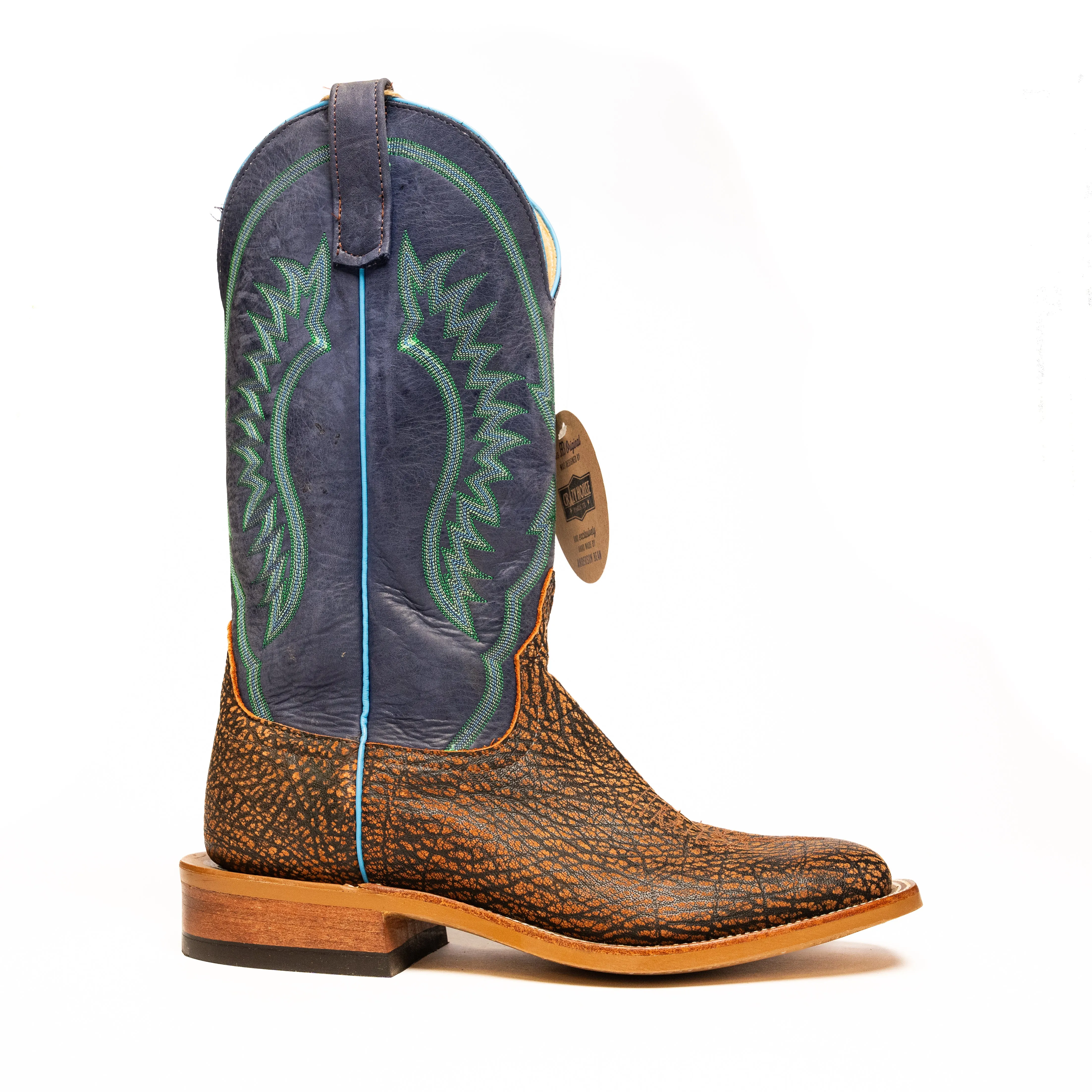 Anderson Bean Cognac Safari Buffalo with Blue Top