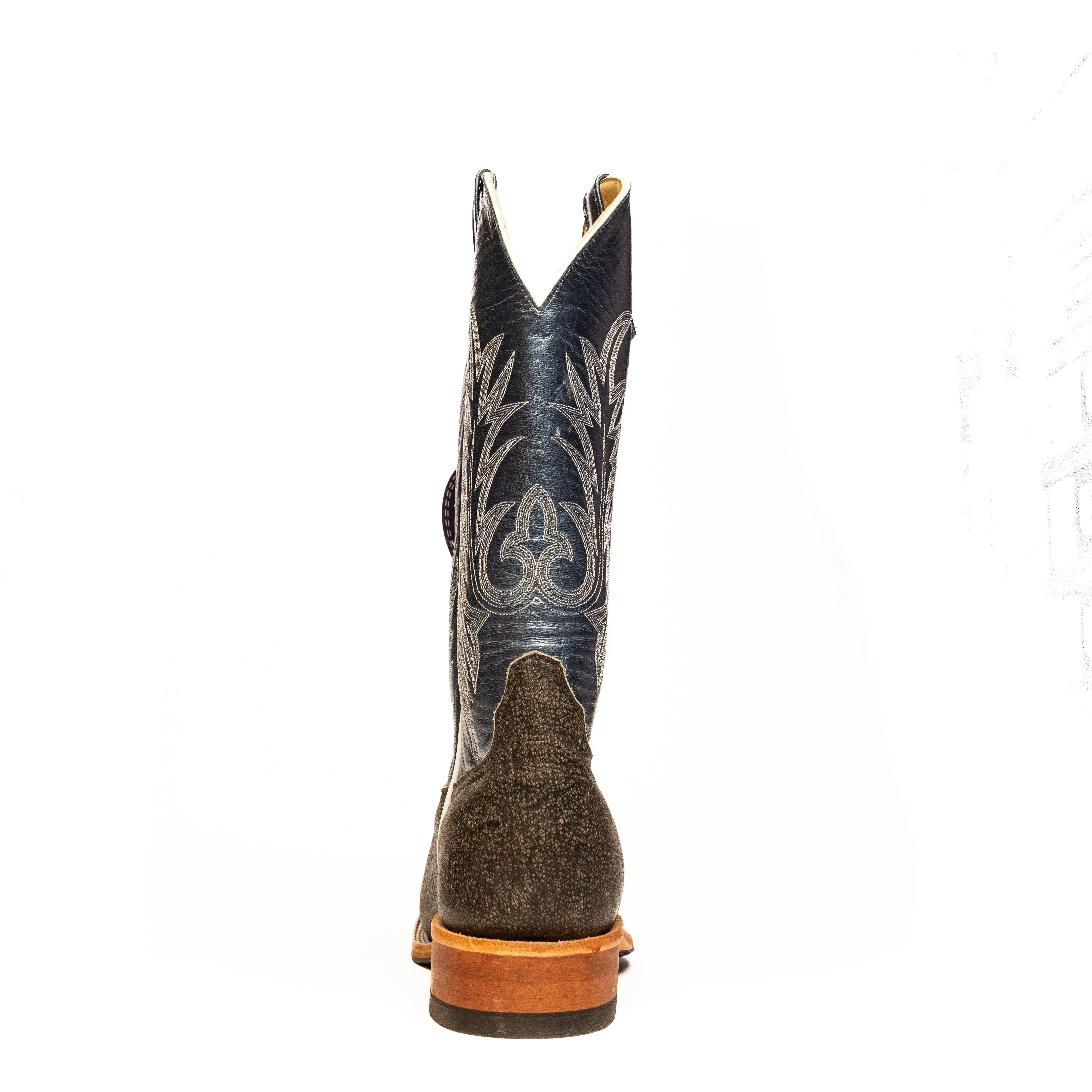 Anderson Bean Gray Safari Buffalo with Blue Luster Kidskin Top