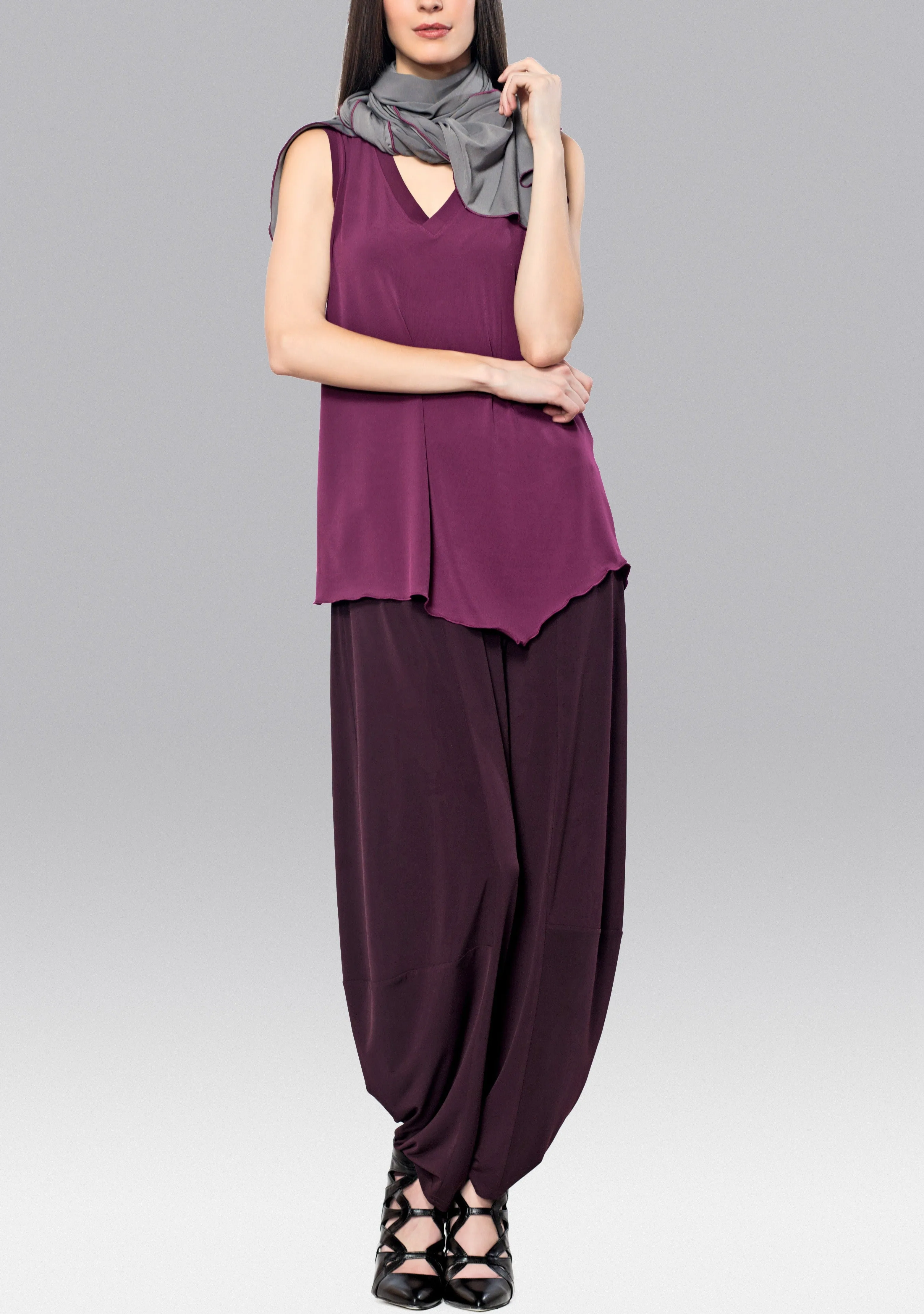 Angled Tank Top, Berry