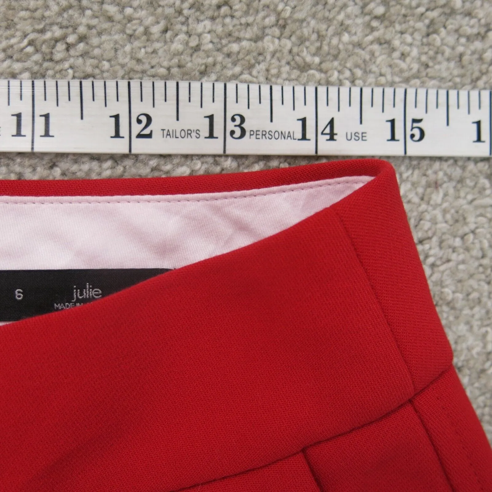 Ann Taylor Loft Julie Pant Womens 6 Red Slim Straioght Leg Casual Dress Pants