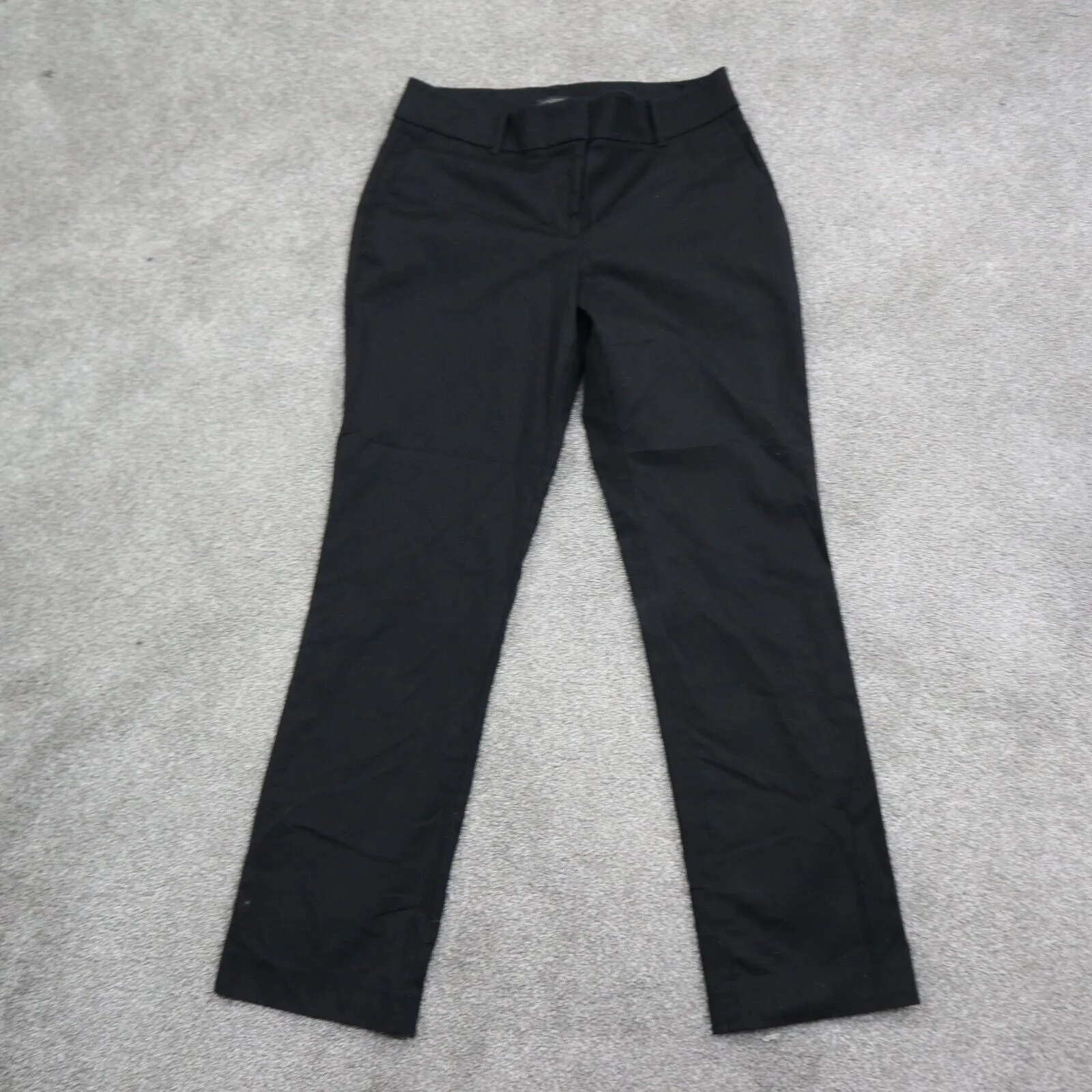 ANN Taylor Womens Straight Leg Dress Pant Mid Rise pockets Black Size 6