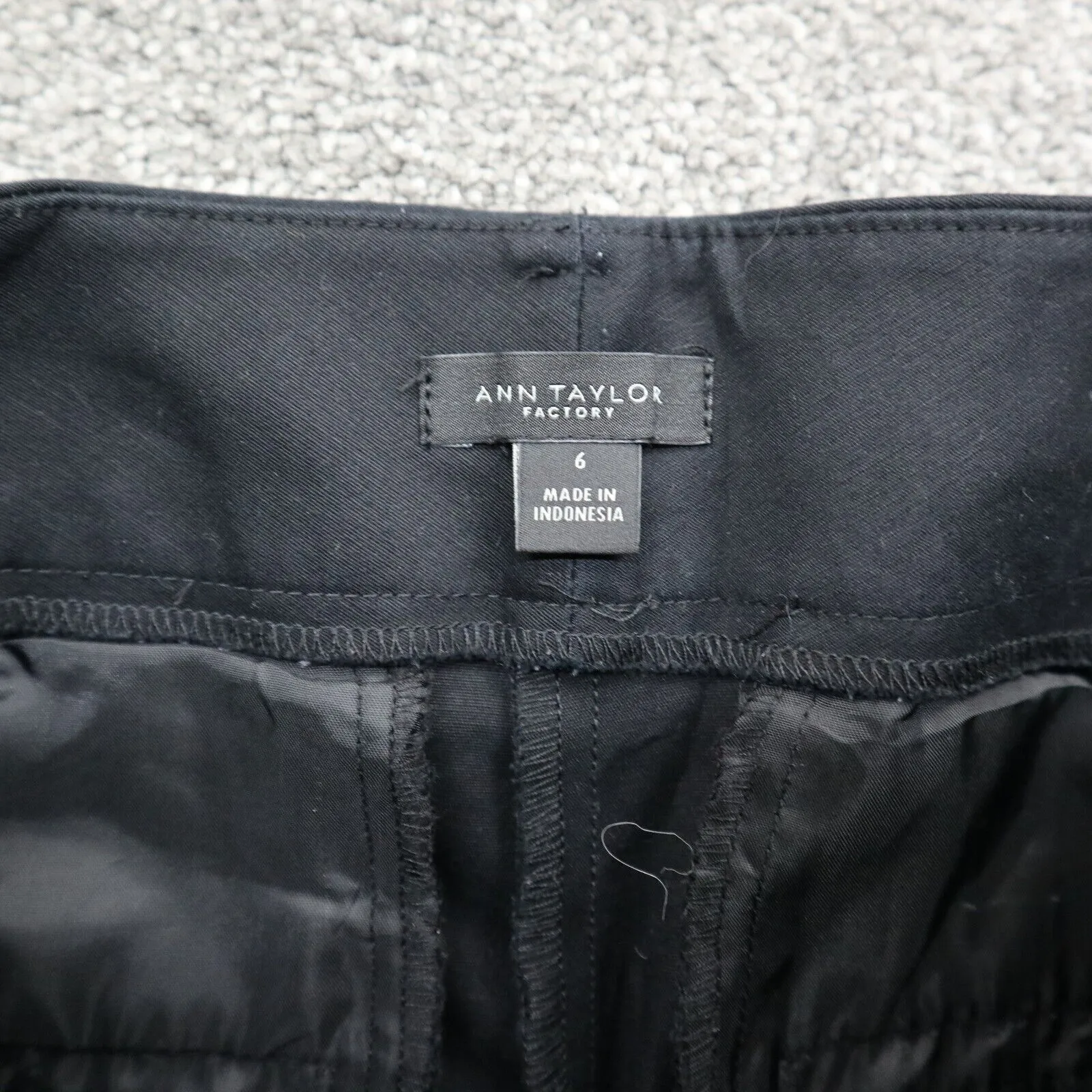ANN Taylor Womens Straight Leg Dress Pant Mid Rise pockets Black Size 6