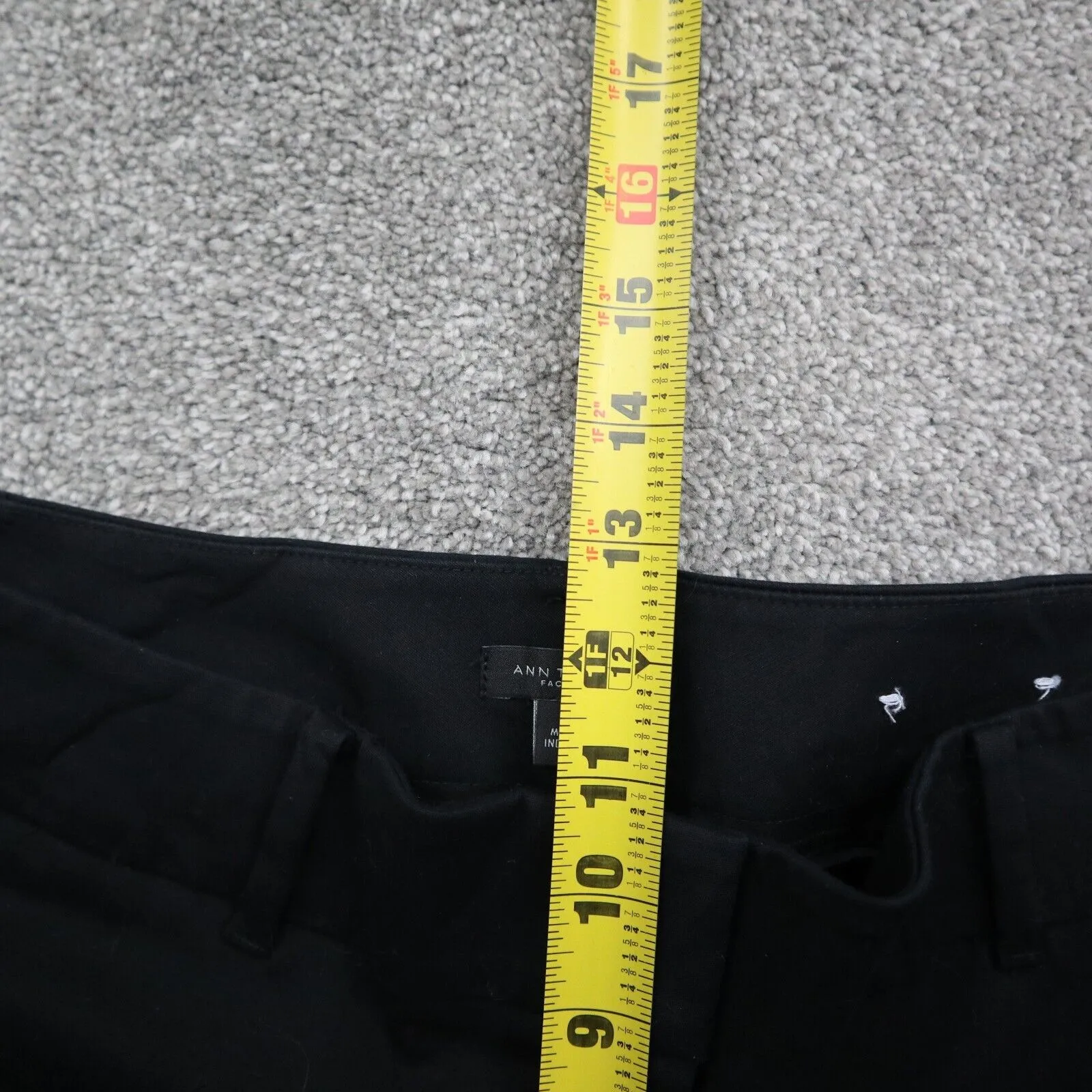 ANN Taylor Womens Straight Leg Dress Pant Mid Rise pockets Black Size 6