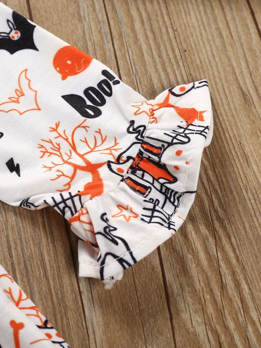 Baby Toddler Girl Halloween Theme Printed Dress