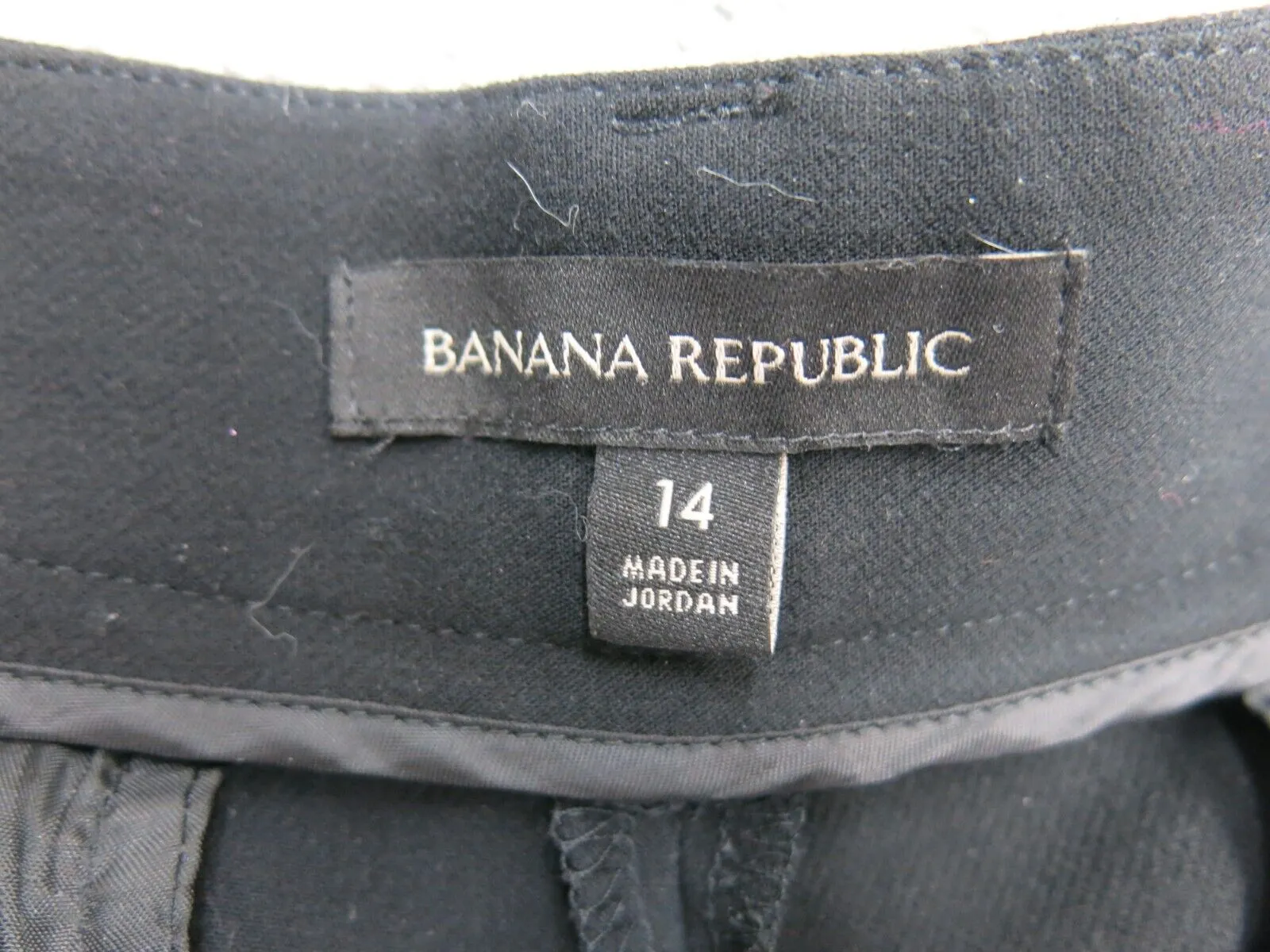Banana Republic Womens Dress Pant Slim Straight Leg High Rise Black Size 14