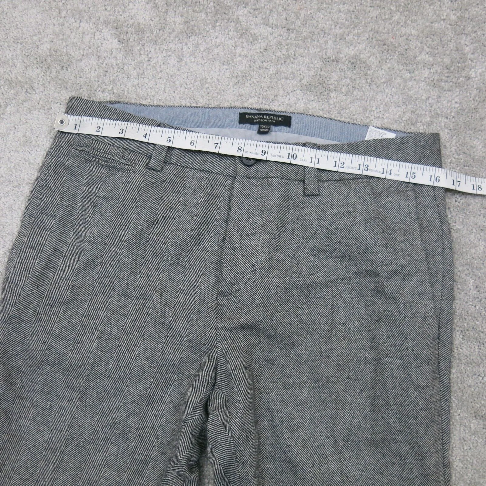 Banana Republic Womens Straight Leg Dress Pant Slash Pockets Mid Rise Gray 30X30