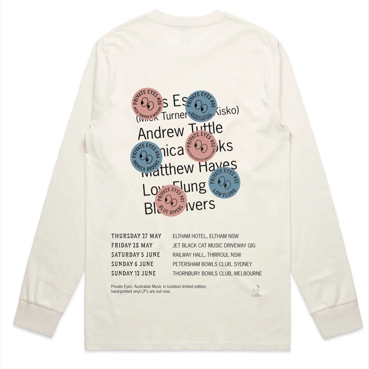 Bedroom Suck Records / Private Eyes Limited Edition 2021 Tour Longsleeve (White)