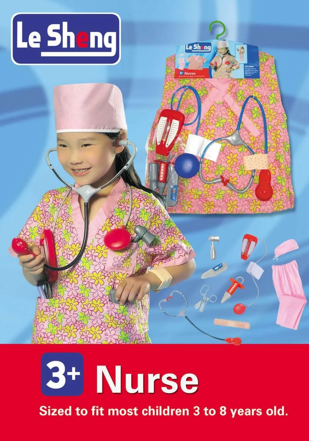 Big Girls Multi Nurse Vest Pants Accessories Halloween Costume 3-8