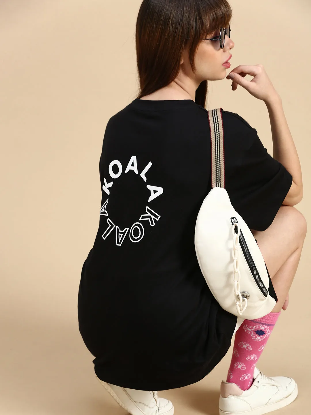 Black Oversized Drop Shoulder Tshirt