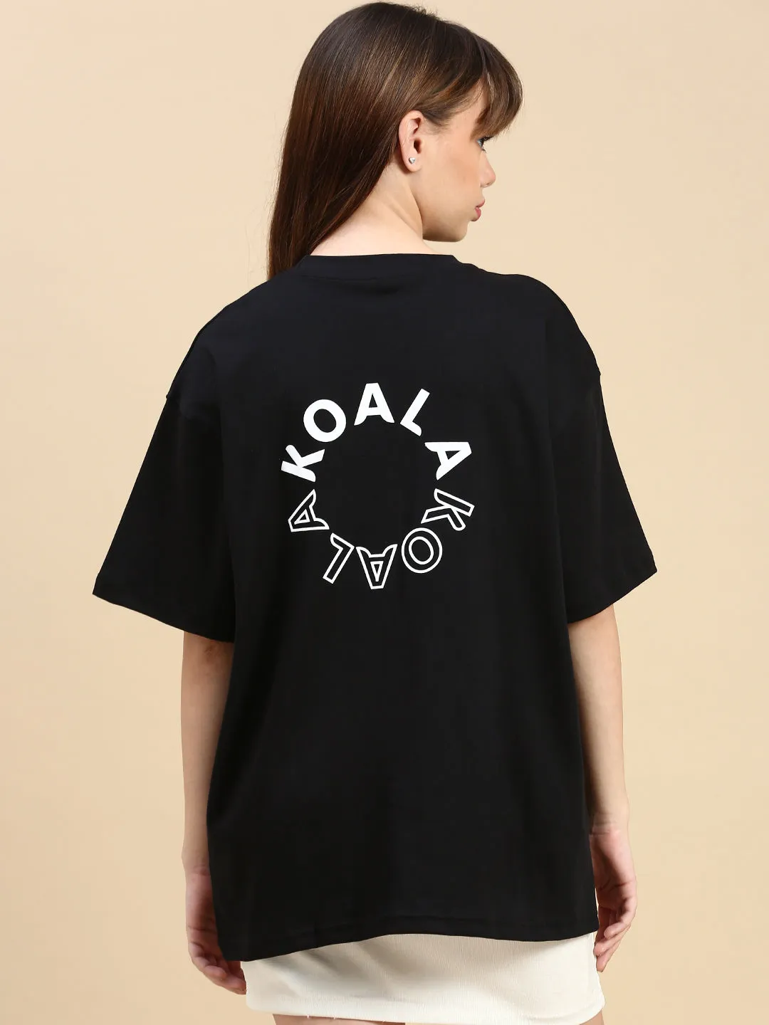 Black Oversized Drop Shoulder Tshirt