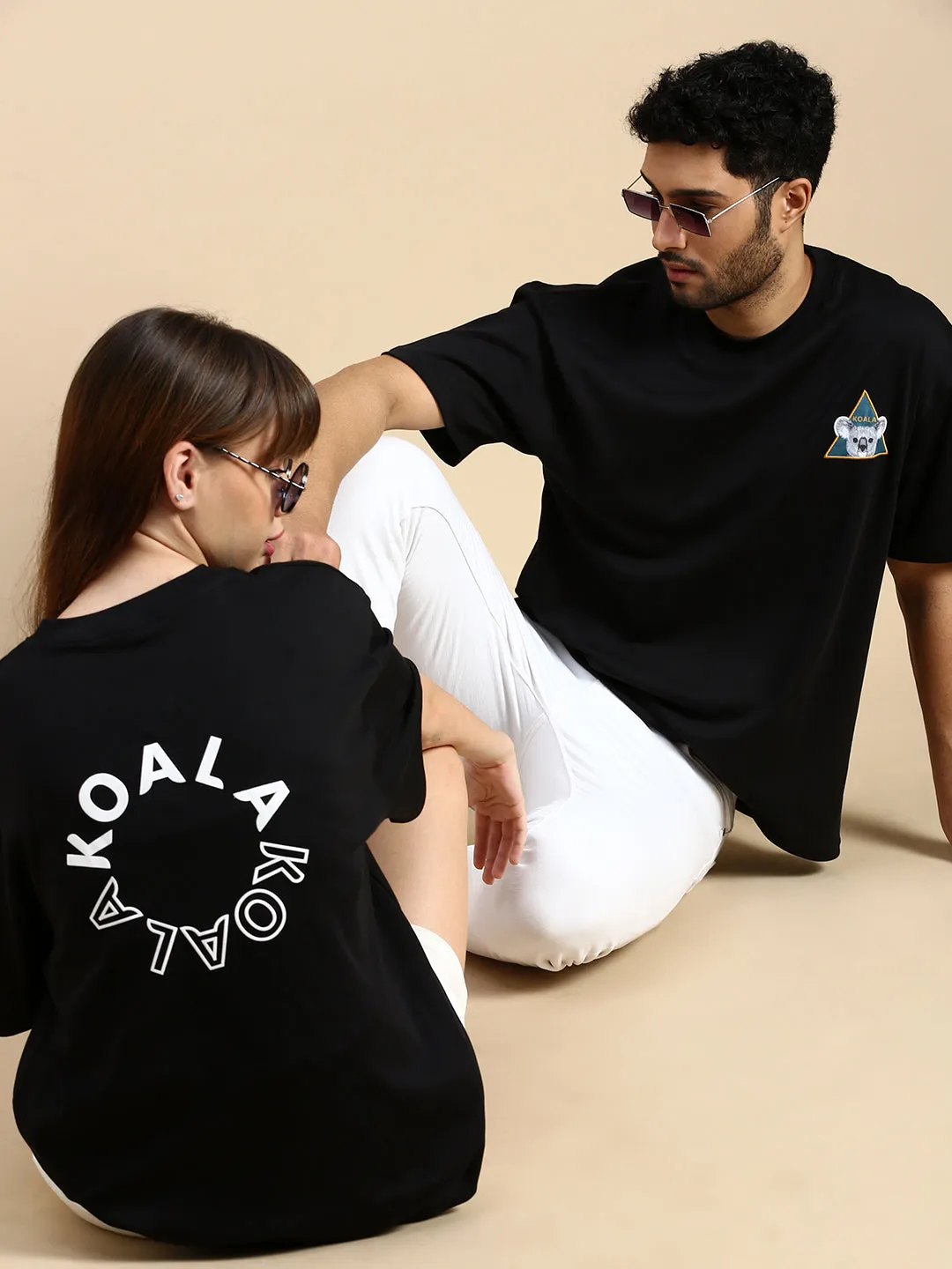 Black Oversized Drop Shoulder Tshirt
