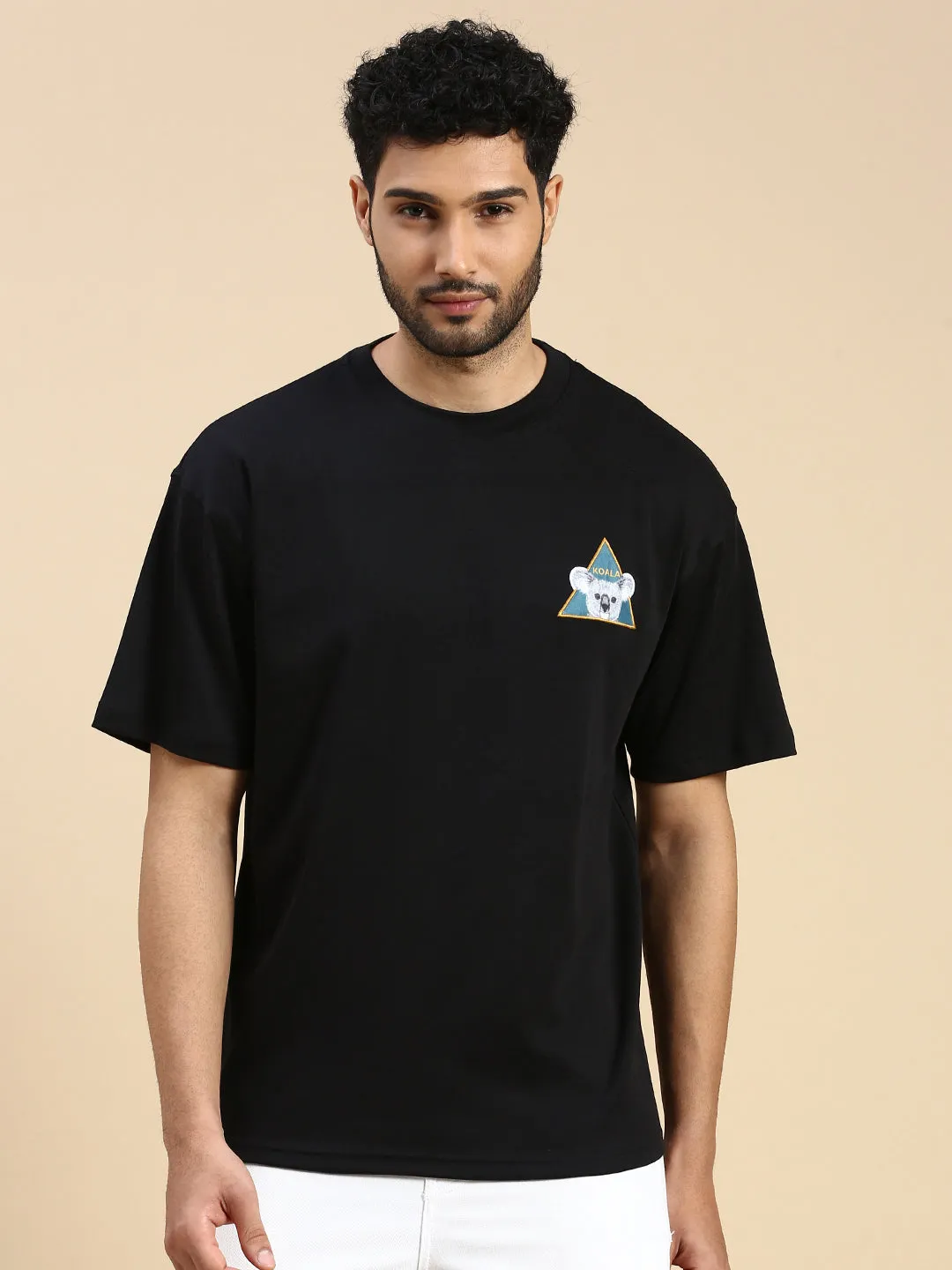 Black Oversized Drop Shoulder Tshirt
