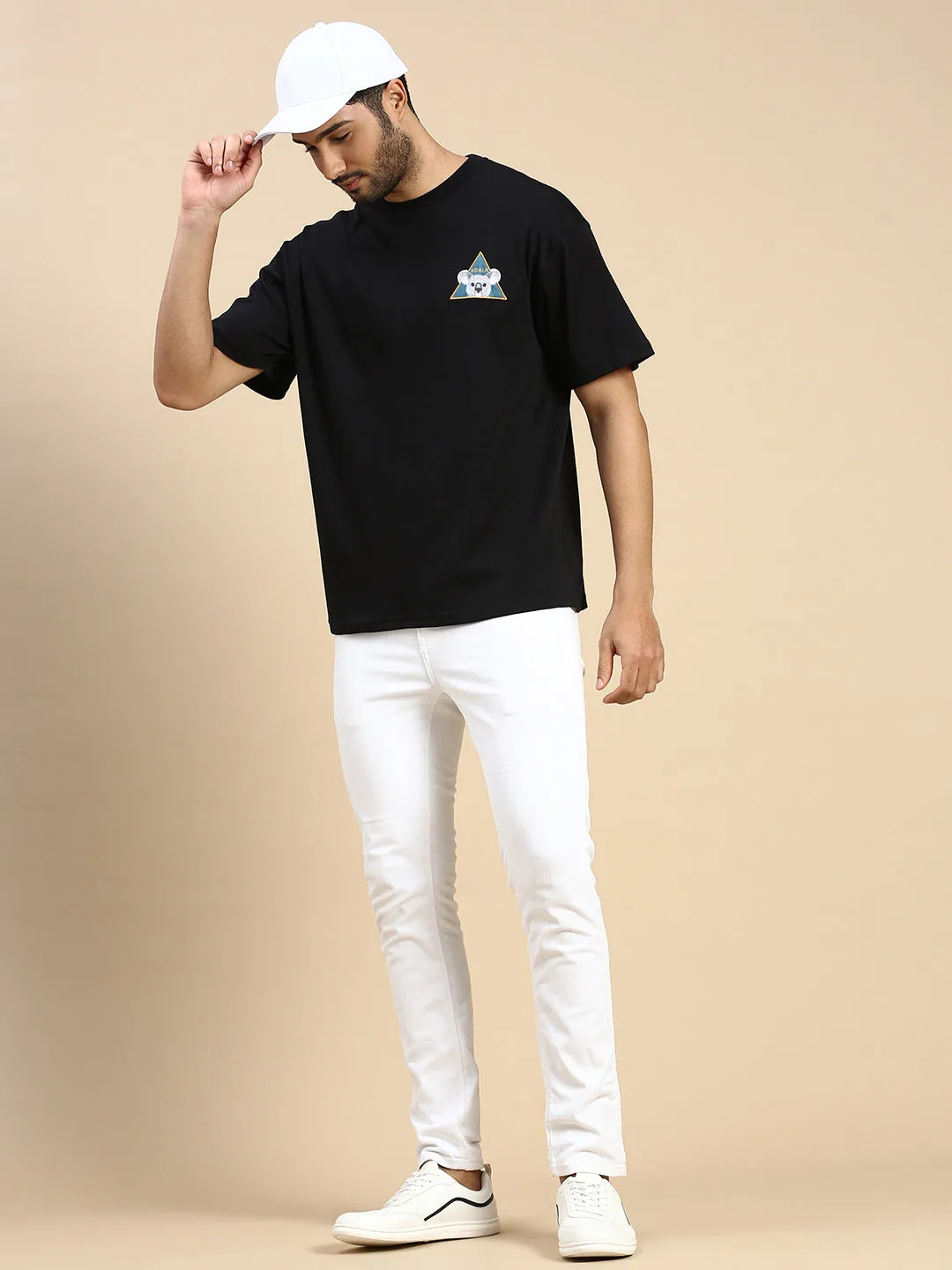 Black Oversized Drop Shoulder Tshirt