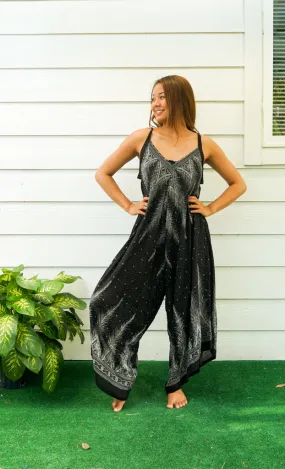 Black Pearl Peacock Boho Jumpsuit