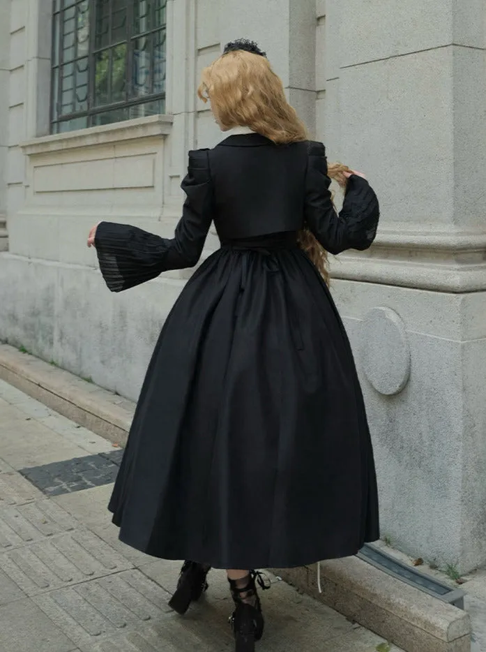 Blouse Lace White   Jacket Dress Black Black Classic Dress Gothic And Night Ruffle Traveler