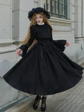 Blouse Lace White   Jacket Dress Black Black Classic Dress Gothic And Night Ruffle Traveler