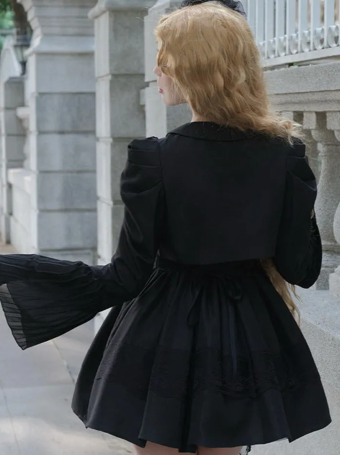Blouse Lace White   Jacket Dress Black Black Classic Dress Gothic And Night Ruffle Traveler