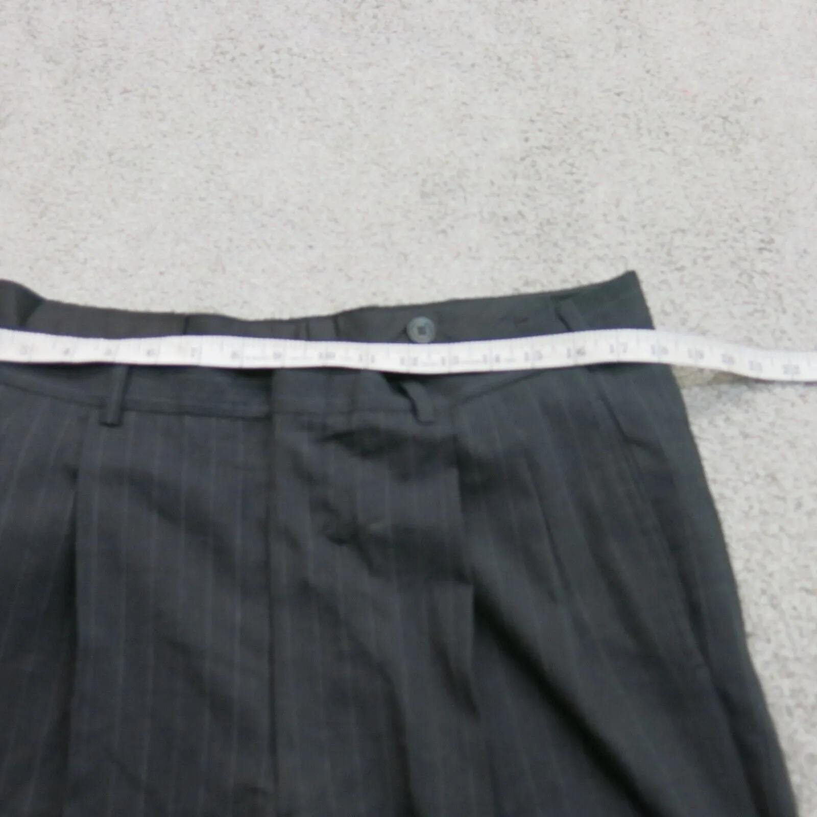 Brooks Brothers Mens Striped Straight Leg Dress Pants High Rise Black Size 36X26