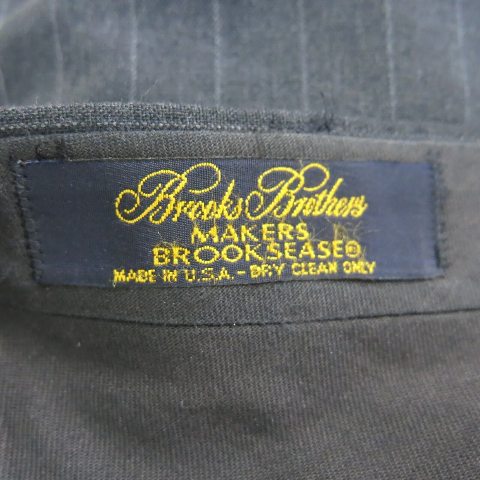 Brooks Brothers Mens Striped Straight Leg Dress Pants High Rise Black Size 36X26