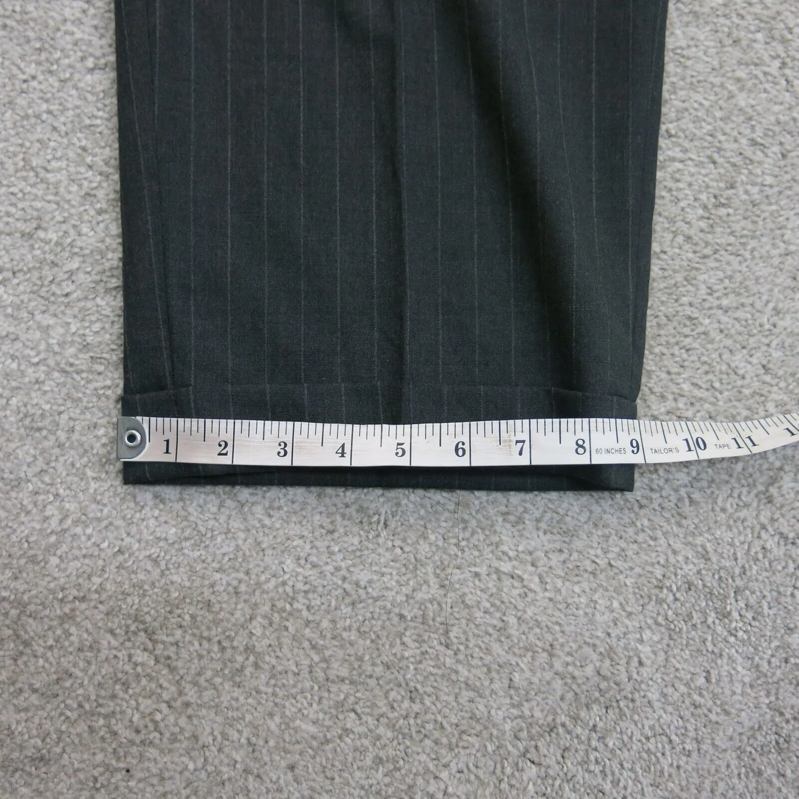 Brooks Brothers Mens Striped Straight Leg Dress Pants High Rise Black Size 36X26