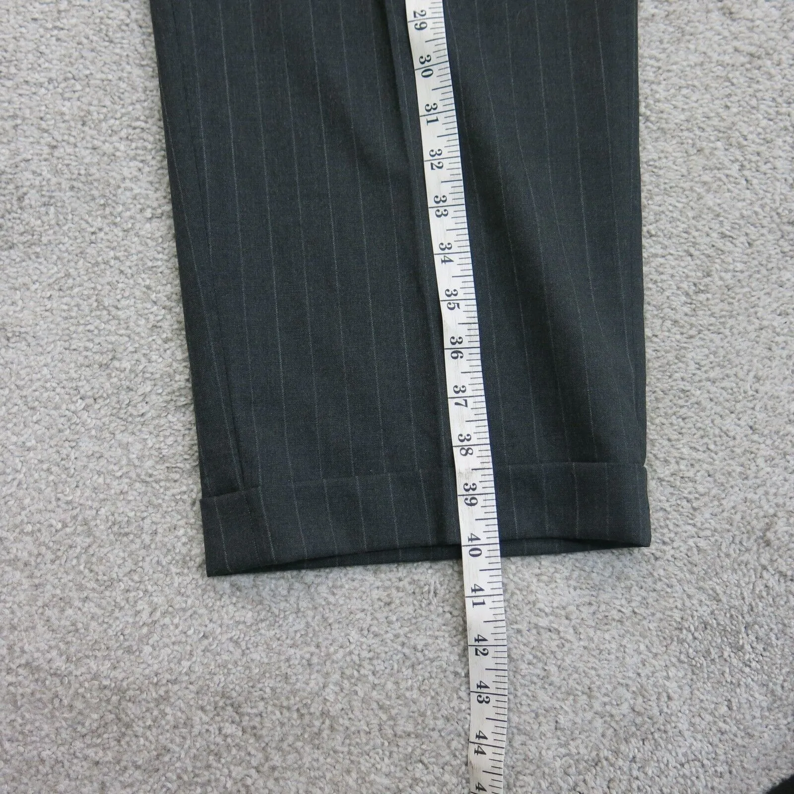 Brooks Brothers Mens Striped Straight Leg Dress Pants High Rise Black Size 36X26