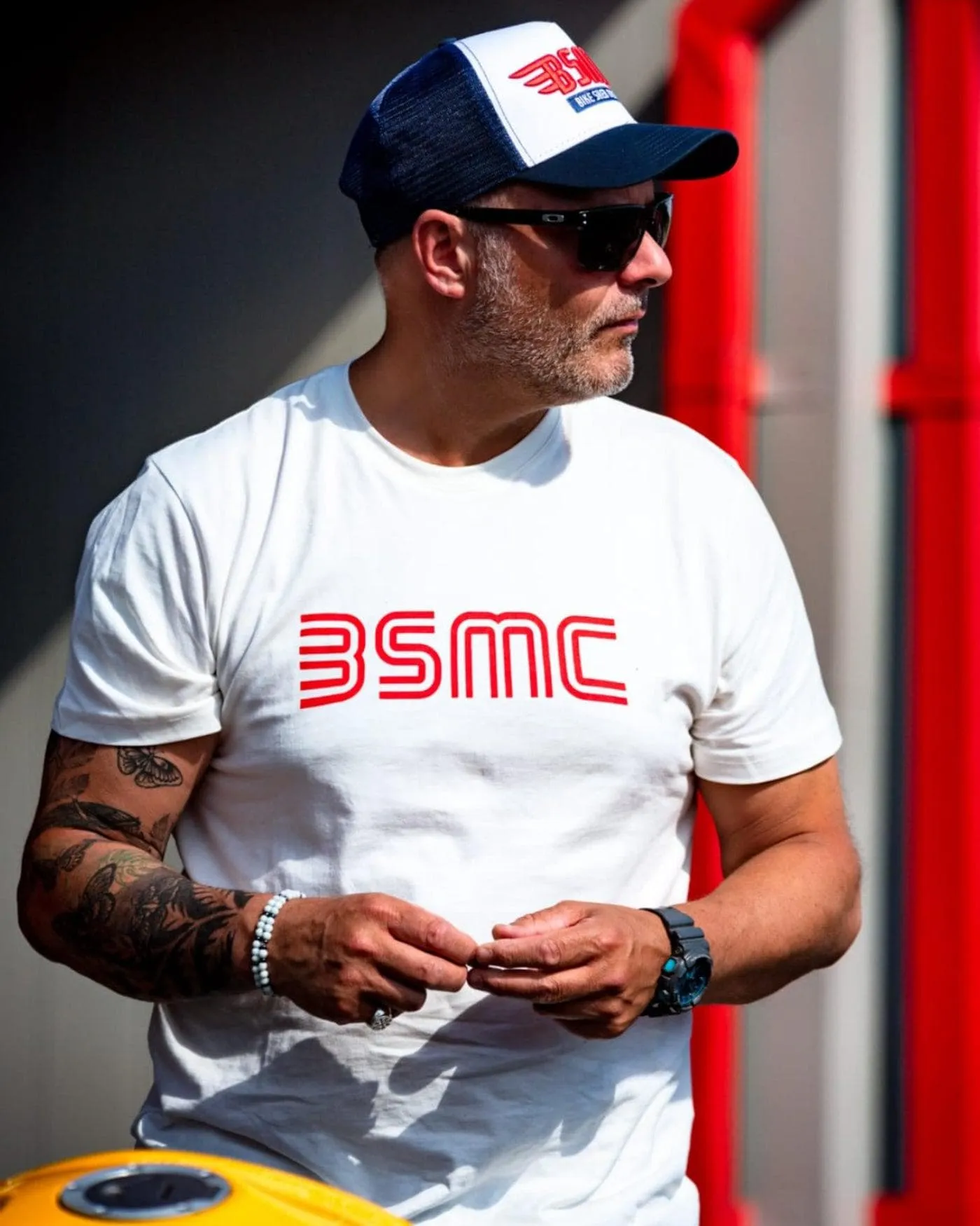 BSMC '77 T Shirt - White/Red