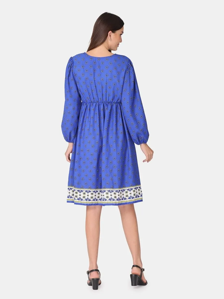 Champange Blue Maternity and Nursing Dress
