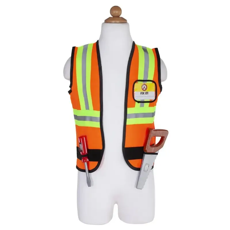 CONSTRUCTION WORKER WITH ACCESSORIES IN GARMENT BAG
