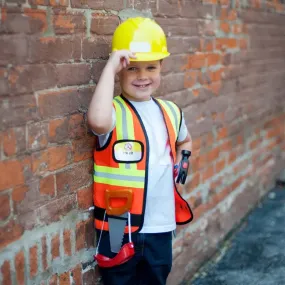 CONSTRUCTION WORKER WITH ACCESSORIES IN GARMENT BAG