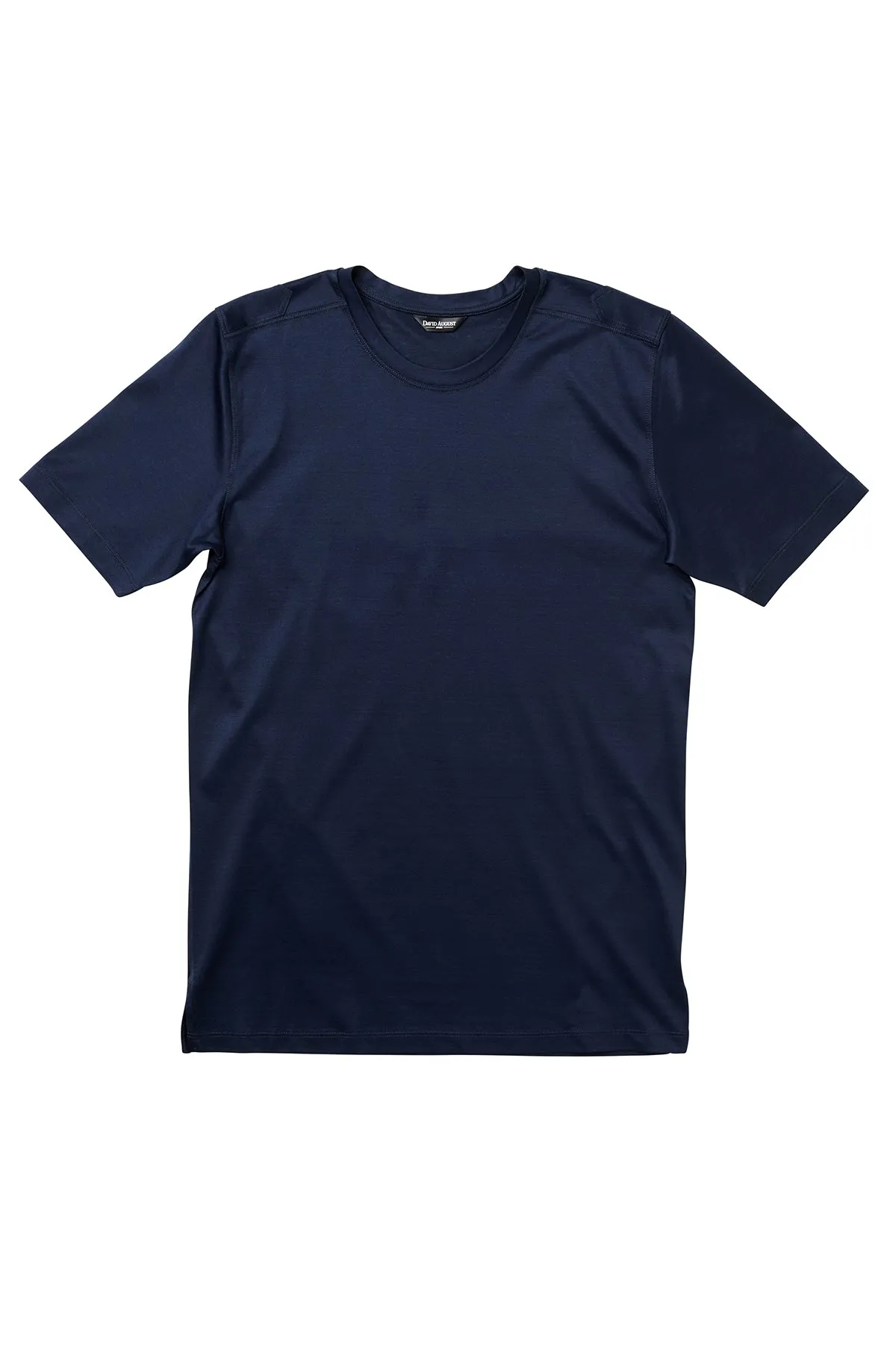 David August Mercerized Cotton T-Shirt Crew Neck Navy