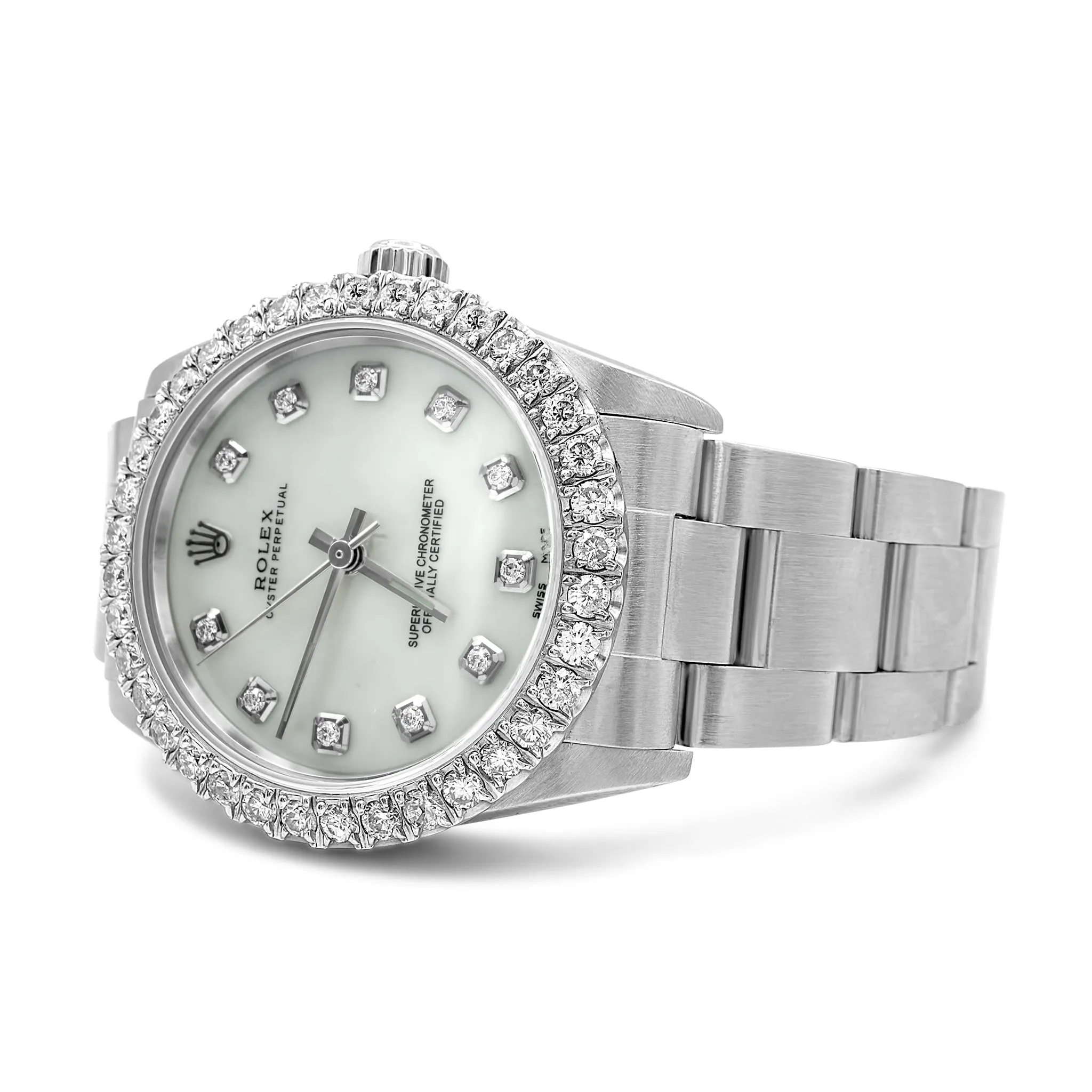 Diamond Rolex Date Just 31mm Stainless Steel 1.45 CTW