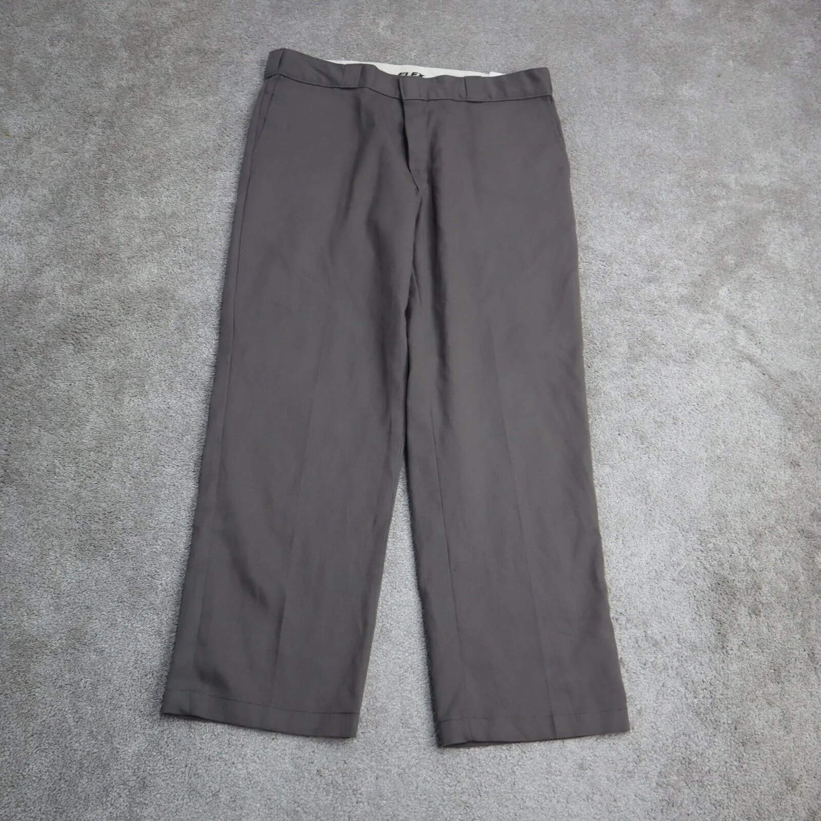 Dickies Womens Dress Pants Wide Leg High Rise Logo Brown Size W38