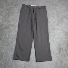 Dickies Womens Dress Pants Wide Leg High Rise Logo Brown Size W38