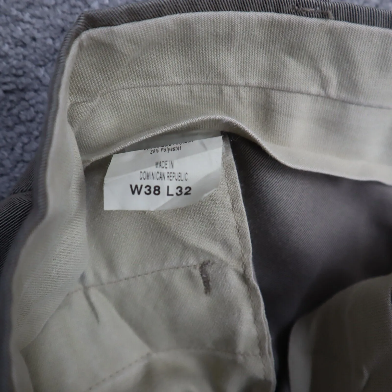 Dockers Mens Straight Leg Dress Pant High Rise Pockets Beige Size W38XL32