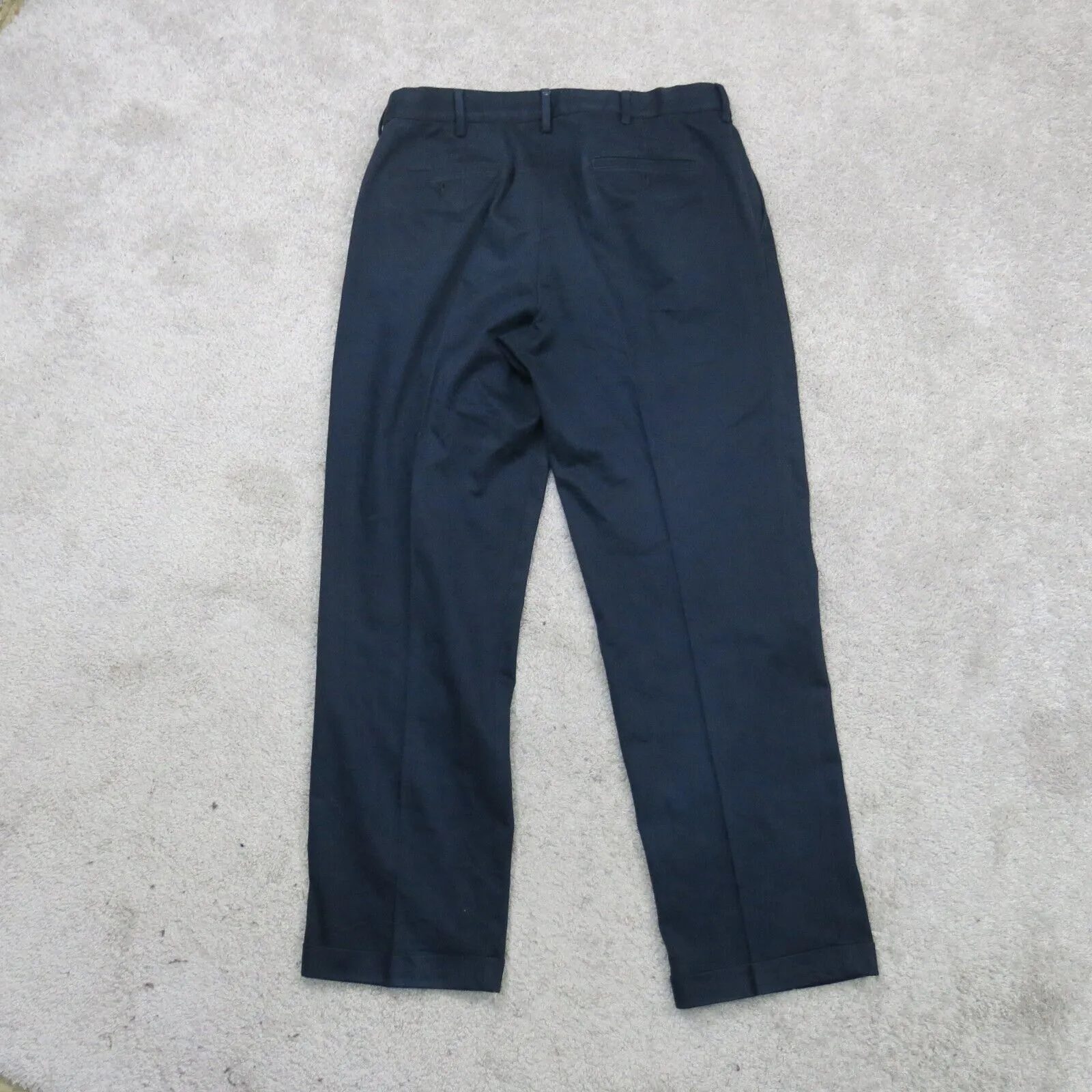 Dockers Mens Straight Leg Dress Pant Relaxed Fit Mid Rise Pockets Black W34XL32