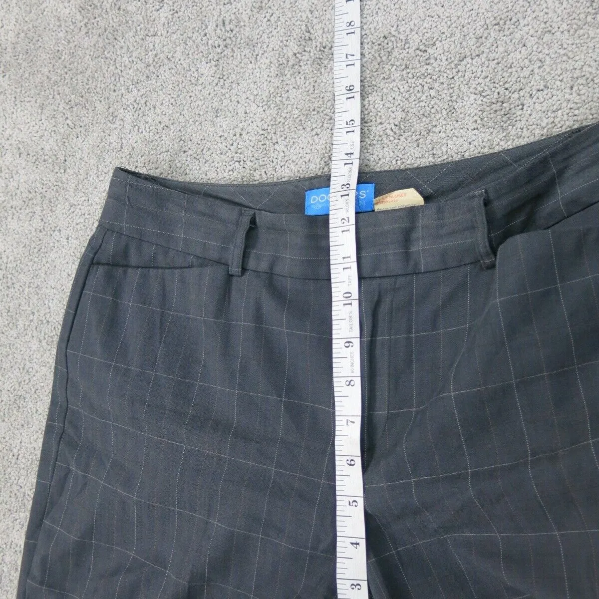 Dockers Womens Dress Pants Tapered Leg High Rise Flat Front Plaid Black Size W32