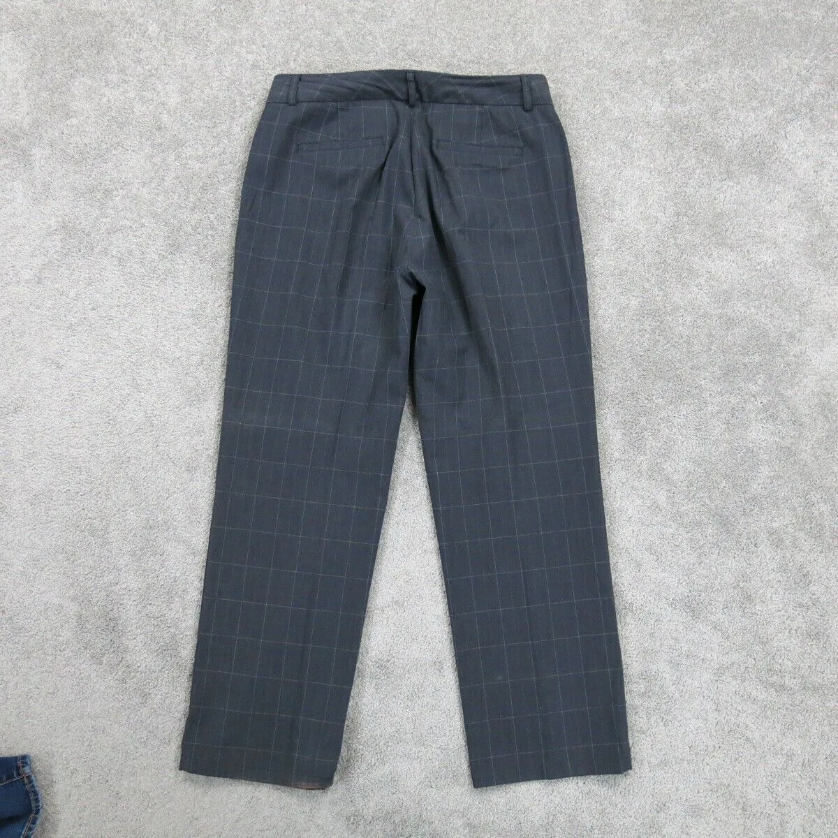 Dockers Womens Dress Pants Tapered Leg High Rise Flat Front Plaid Black Size W32