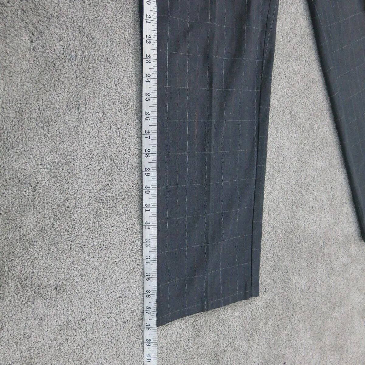 Dockers Womens Dress Pants Tapered Leg High Rise Flat Front Plaid Black Size W32