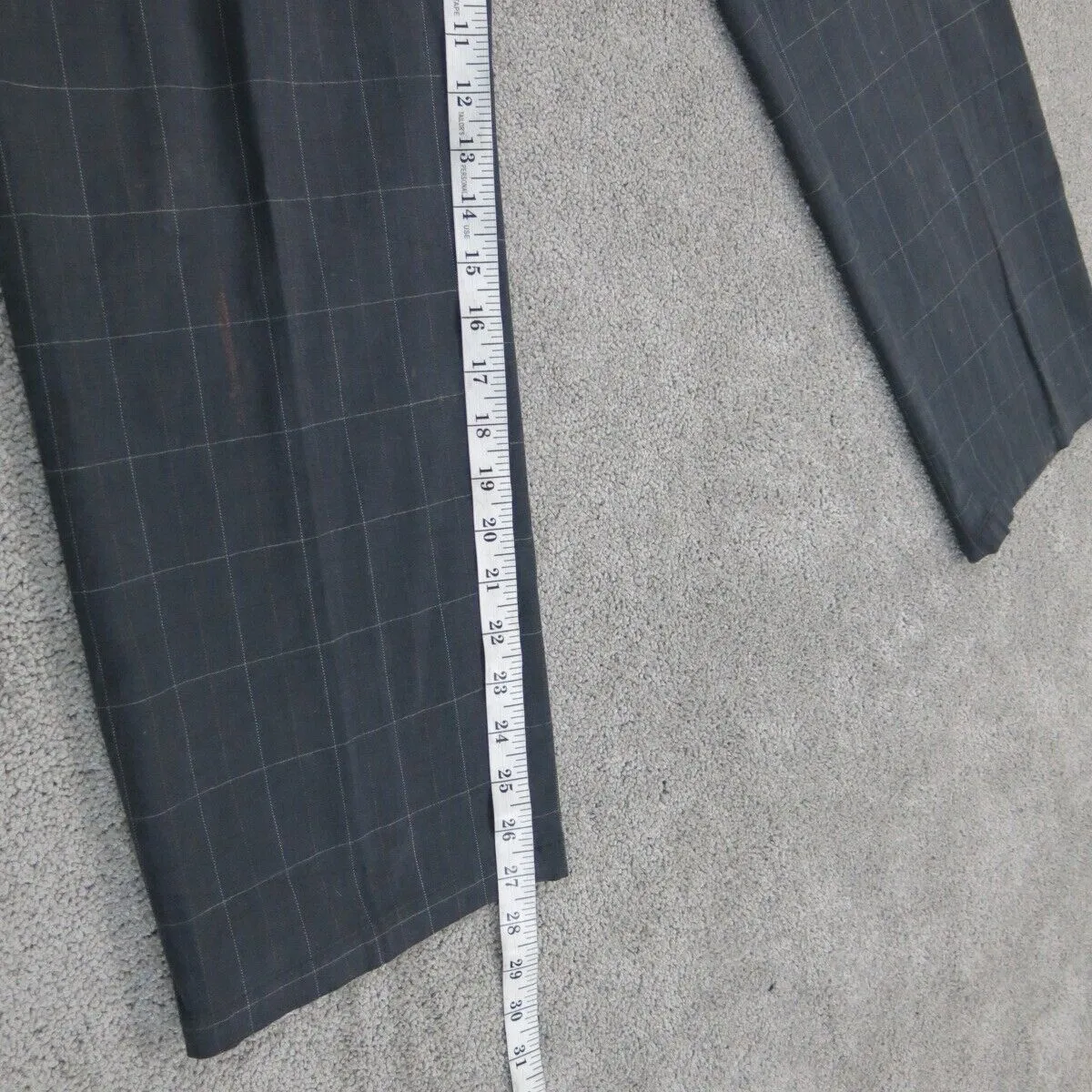 Dockers Womens Dress Pants Tapered Leg High Rise Flat Front Plaid Black Size W32