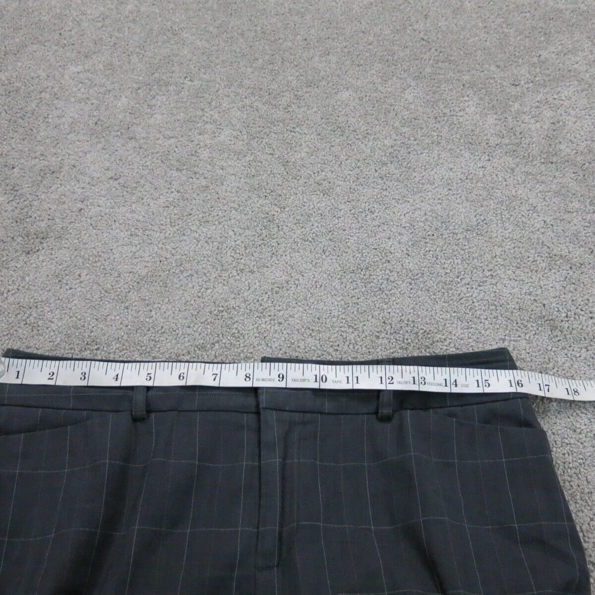 Dockers Womens Dress Pants Tapered Leg High Rise Flat Front Plaid Black Size W32