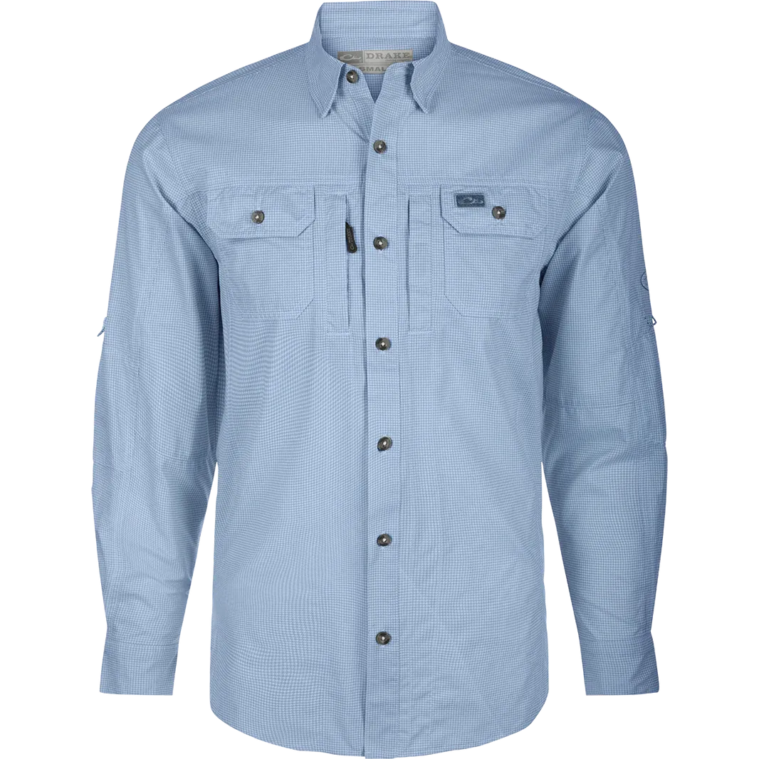 Drake Frat Houndstooth Check Button-Down Long Sleeve Shirt