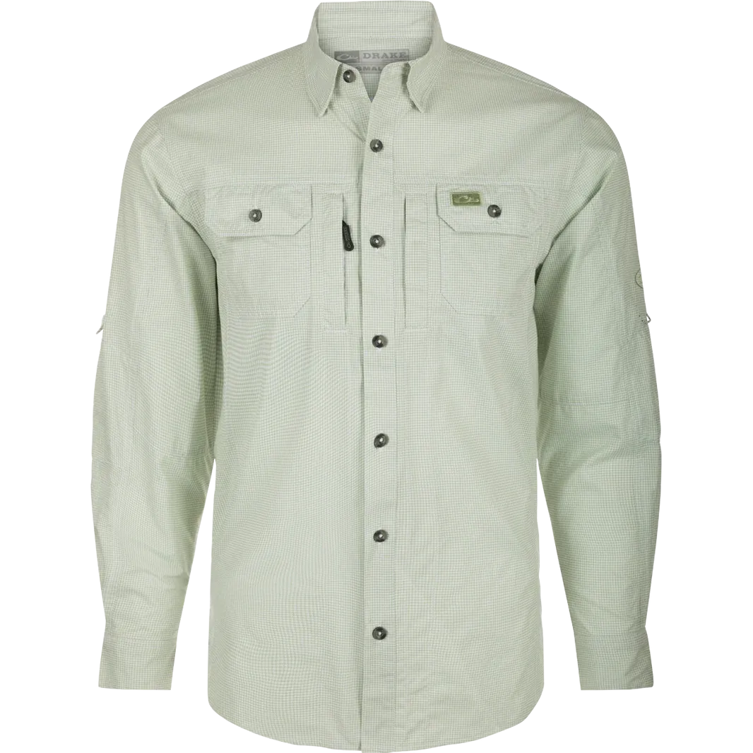 Drake Frat Houndstooth Check Button-Down Long Sleeve Shirt