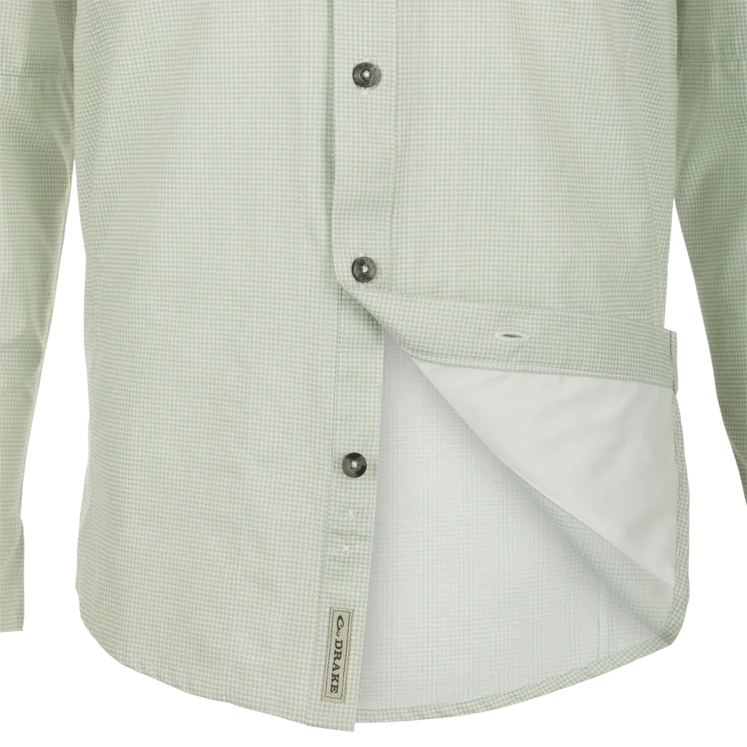 Drake Frat Houndstooth Check Button-Down Long Sleeve Shirt