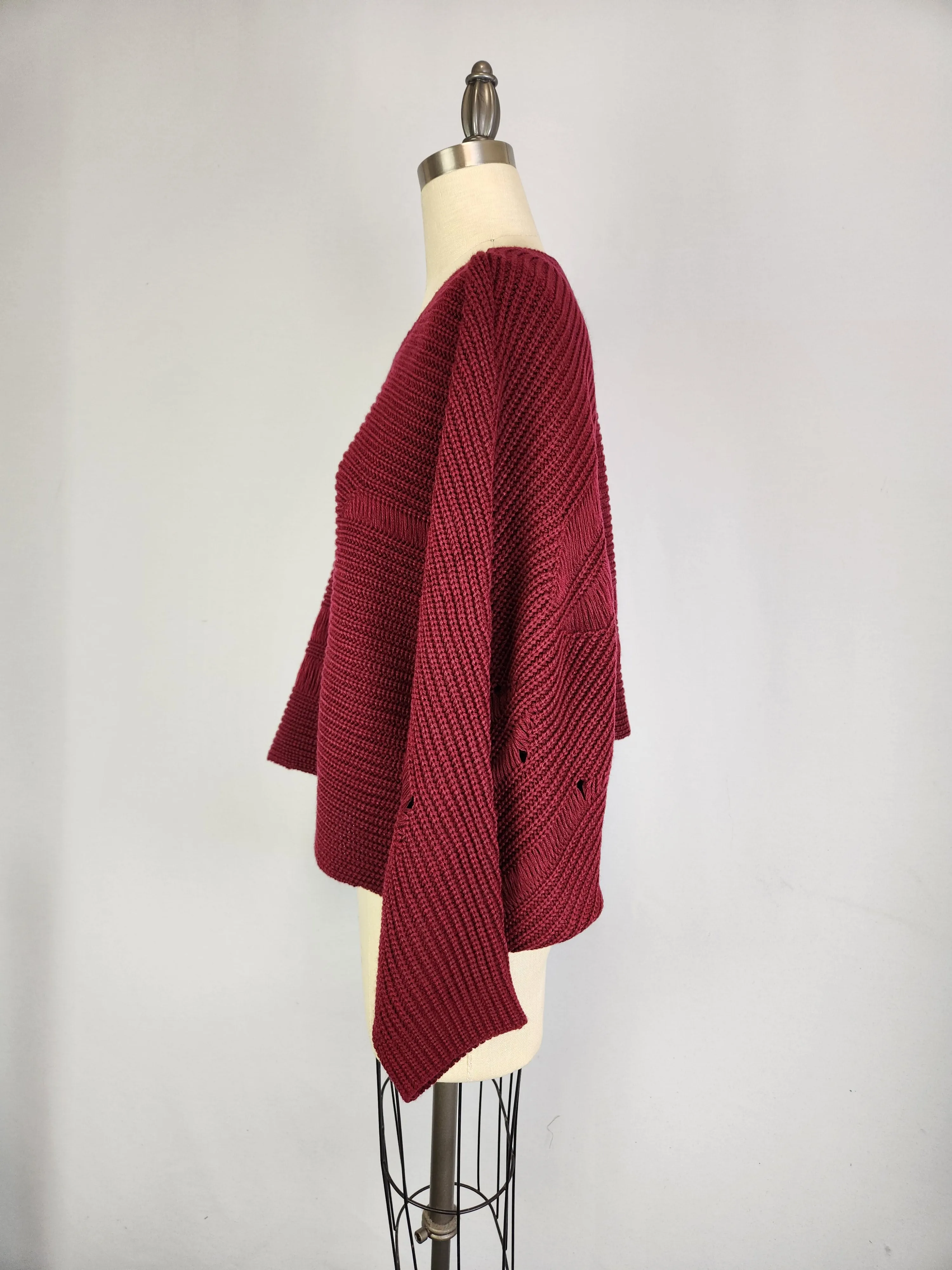 Drop Stitch Oversized Sweater (D9341) Cordovan