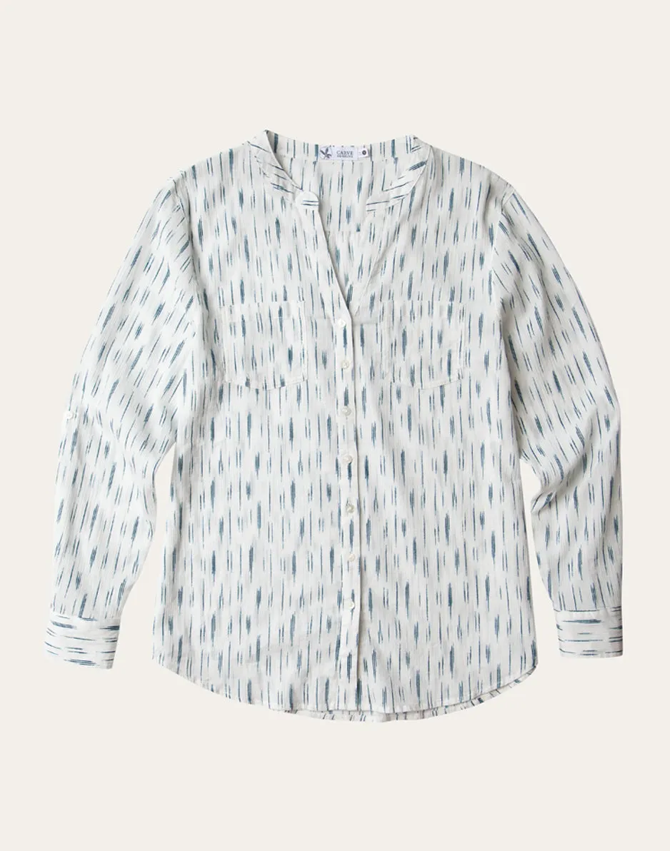 Dylan Gauze Tunic: Azul Ikat