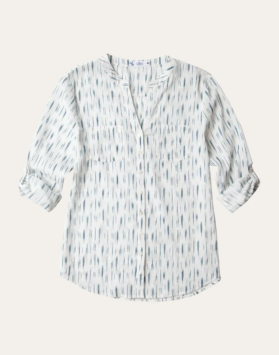 Dylan Gauze Tunic: Azul Ikat